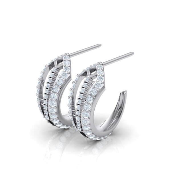 Elegant Diamond Flutter Hoop Earrings