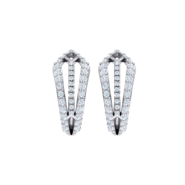 Elegant Diamond Flutter Hoop Earrings