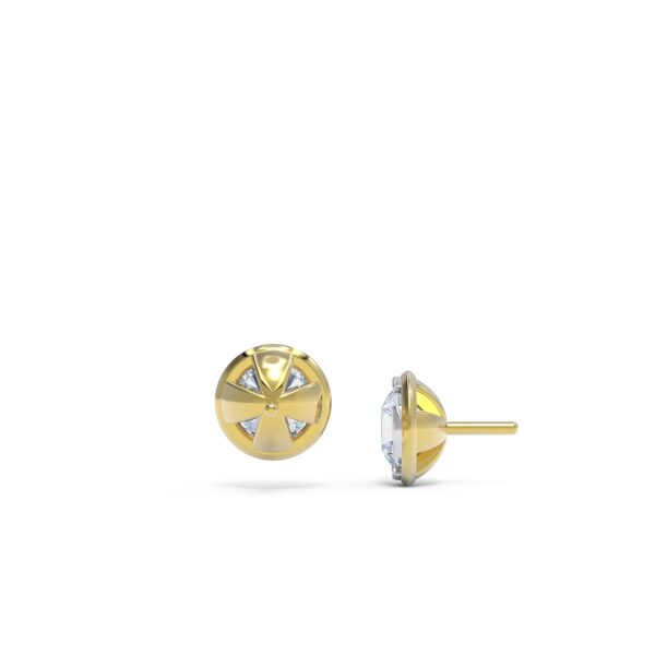 Diamond Dot Earrings set in 18kt Yellow Gold