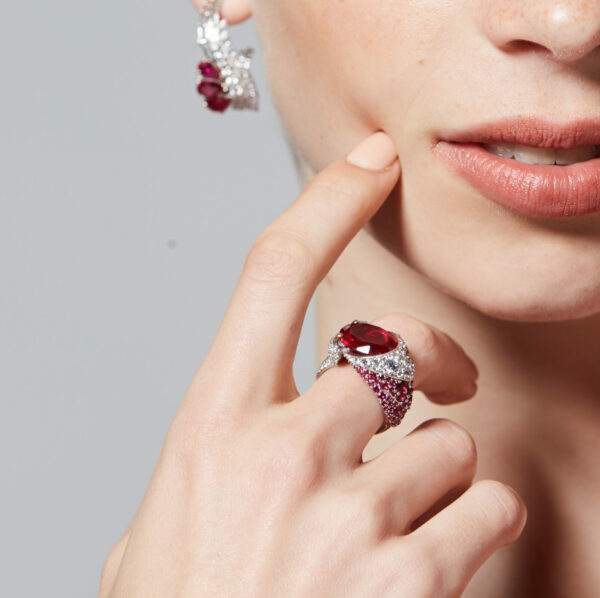Luxury Obey Ruby and Diamond ring