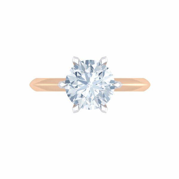Elegant Rose Gold Herald Round Brilliant Solitaire Engagement Ring
