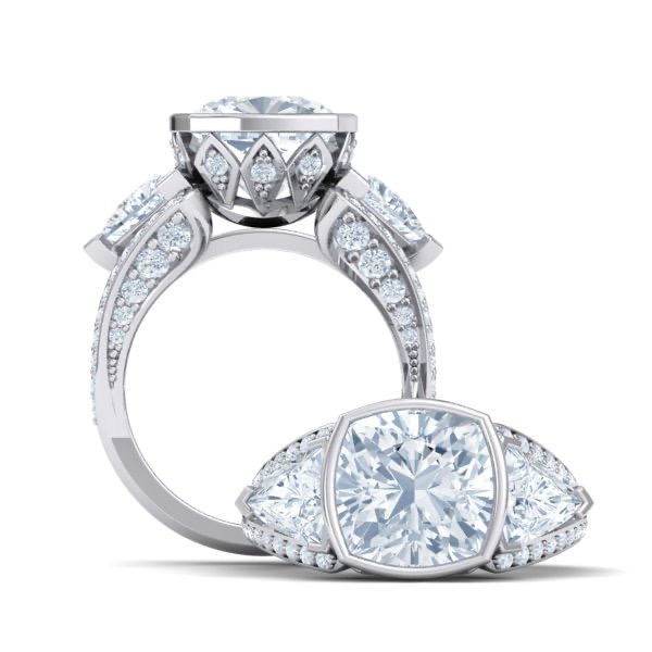 Elegant White Gold Trilogy Diamond ring