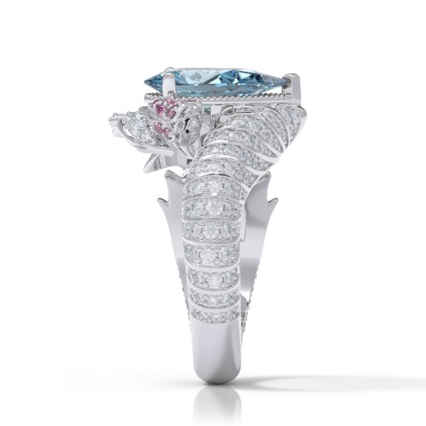 Cinderella High Jewellery White Gold Grace Aquamarine and Diamond Couture Ring