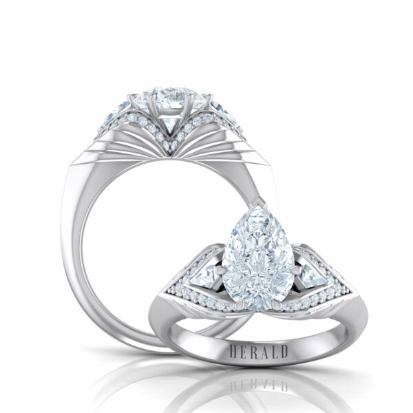 Luxury White Gold Herald Pear Diamond Ring