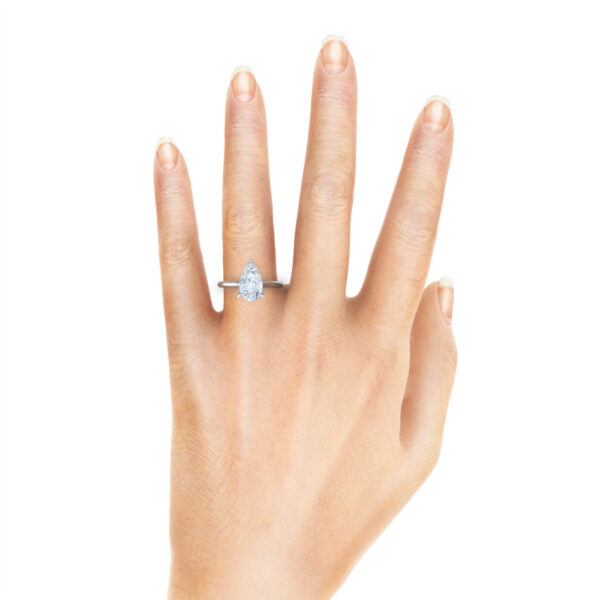 Elegant White Gold Herald Pear Solitaire Diamond Engagement Ring