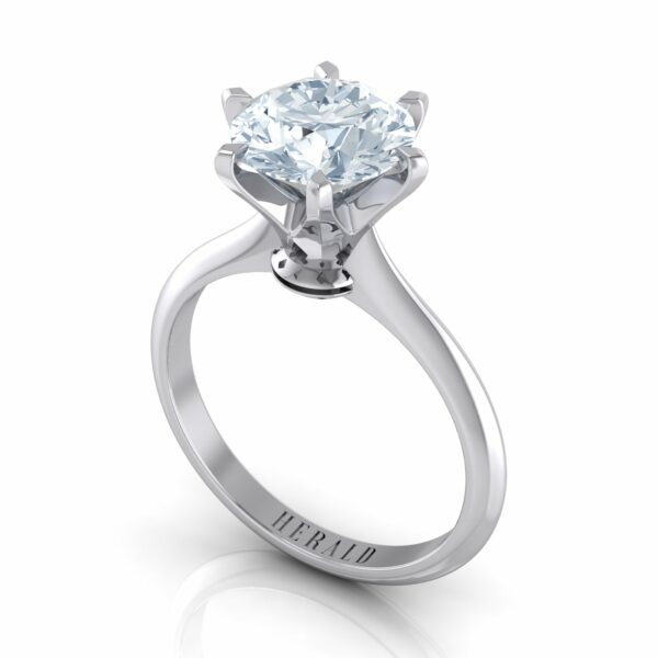 Elegant White Gold Herald Round Brilliant Solitaire Engagement Ring