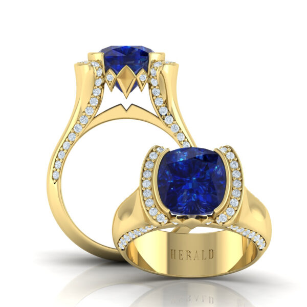 Diamond Couture Tanzanite 18kt gold ring