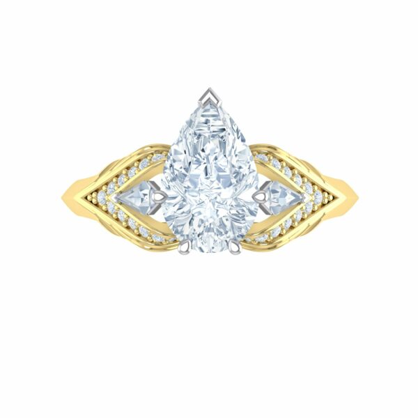 Luxury Yellow Gold Herald Pear Diamond Ring