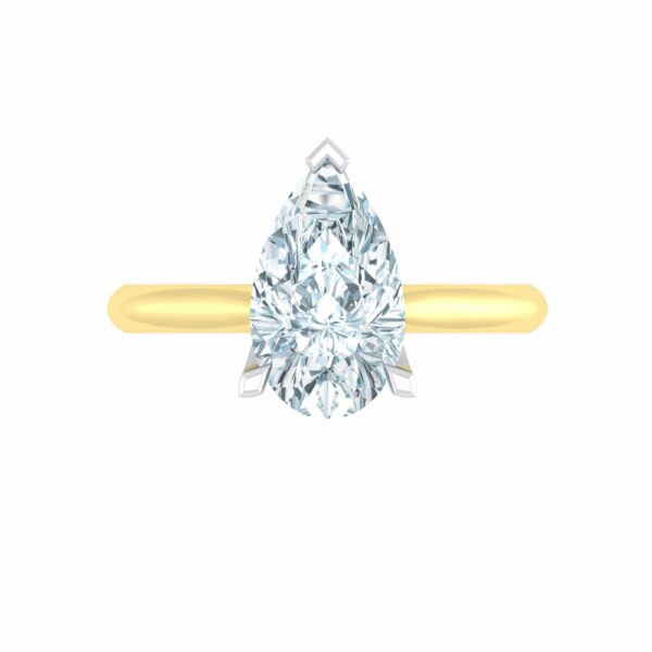 Elegant Yellow Gold Herald Pear Solitaire Diamond Engagement Ring