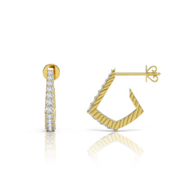 Luxury yellow gold diamond earrings