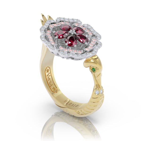 Luxury Gold Virtue Pinky Ring in Ruby, Sapphire and Diamond