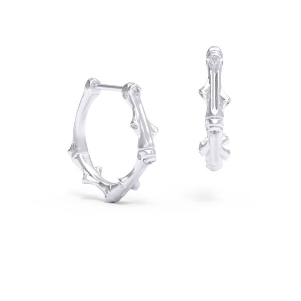 Elegant White Gold Mini Twig Earrings with diamonds