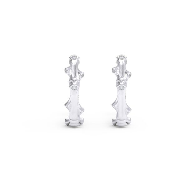 Elegant White Gold Mini Twig Earrings with diamonds