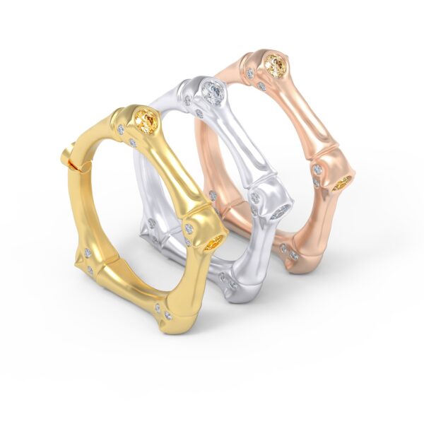 Yellow, White and Rose Gold Swagger Rings