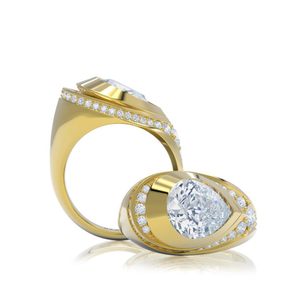 White Pear Diamond Luxury Ring