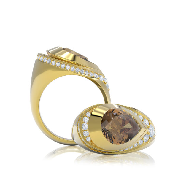 Luxury pear diamond gold ring