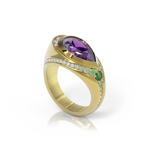 Purple sapphire luxury jewelry pinky ring