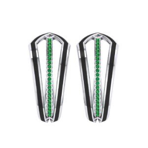 Elegant Quiver Enamel and Tsavorite Earrings