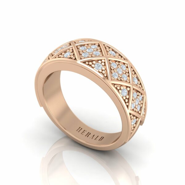 Luxury Rose Gold Kiss Kiss Eternity Diamond Ring