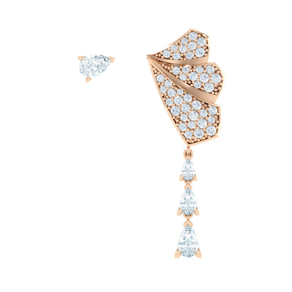 Elegant Rose Gold and Stud Diamond Earrings
