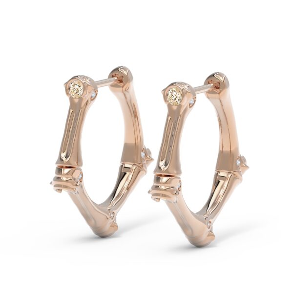 Luxury rose gold diamond hoops earrings