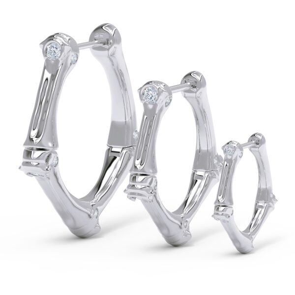 white gold luxury hoop diamond earrings
