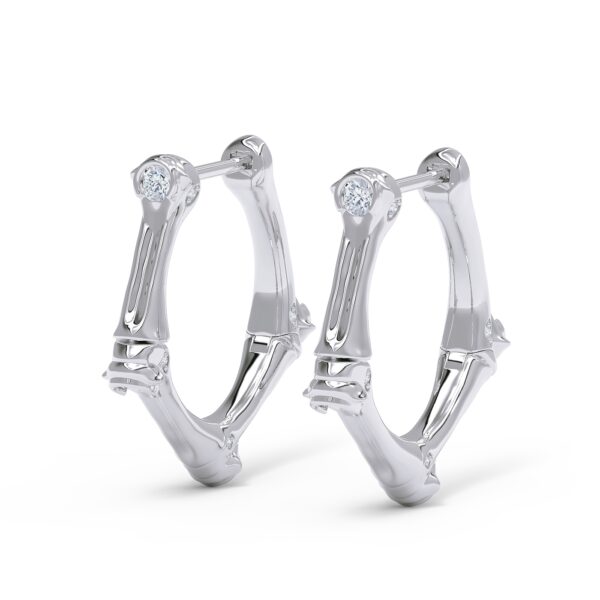 White Gold Swagger Diamond Earrings midi pair