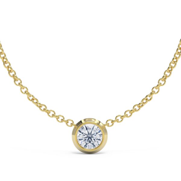 Yellow Gold Herald Diamond Bevel Necklace
