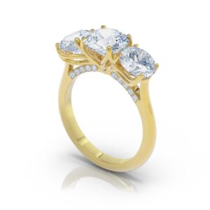 Classic Yellow Gold Herald Trilogy Engagement Ring