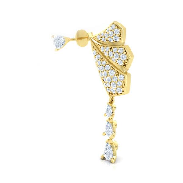 Elegant Yellow Gold and Stud Diamond Earrings