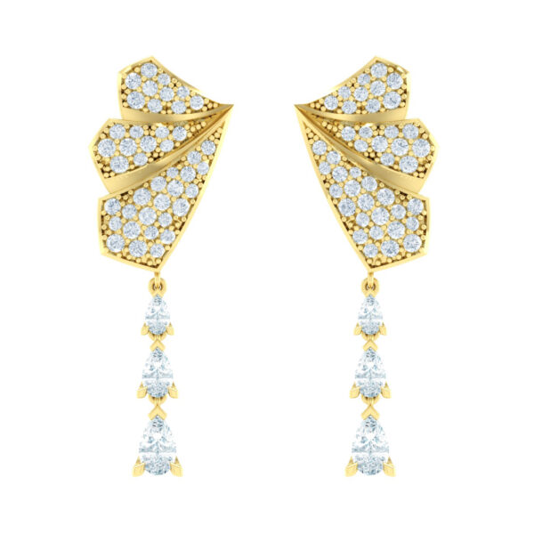 Elegant Yellow Gold and Diamond Earrings