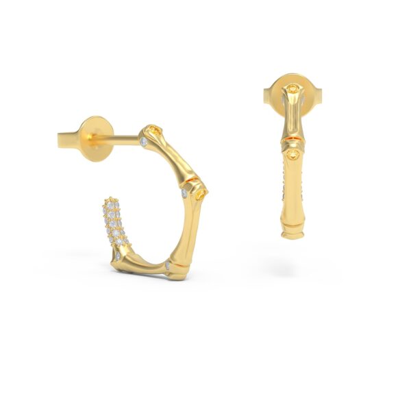 Classic Yellow Gold Swagger Diamond Whip Earrings