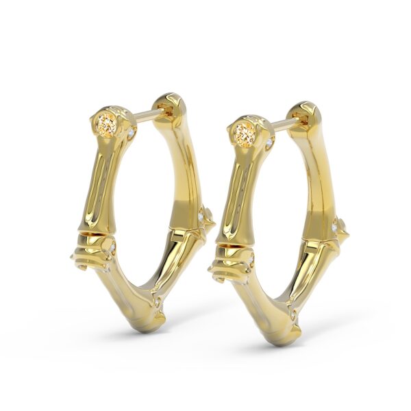 Classic Yellow Gold Diamond Hoop Earrings