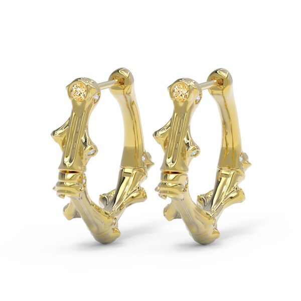 Elegant Yellow Gold Diamond Hoop Earrings