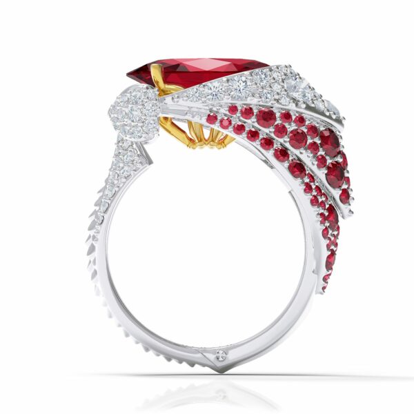 Couture White Gold Ruby and Diamond Obey Ring