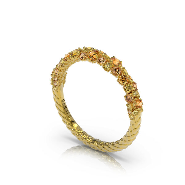 High Jewelry Yellow Sapphire Gold Stacker Ring