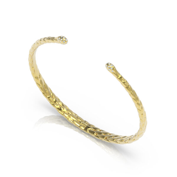 Luxury High Jewelry Yellow Gold Diamond Bangle