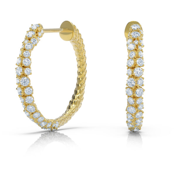 Luxury Diamond High Jewelry Yellow Gold Hoop Earrings