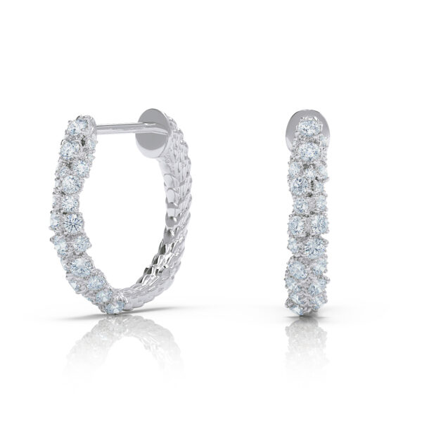 Luxury 18kt white diamond hoops
