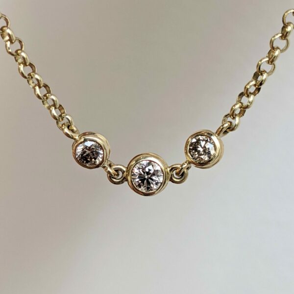 Champagne Diamond 18kt gold luxury necklace
