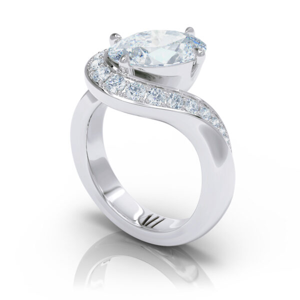 Luxury 3ct oval halo diamond ring 18kt gold
