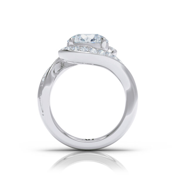 Luxury 3ct round brilliant halo diamond ring 18kt gold