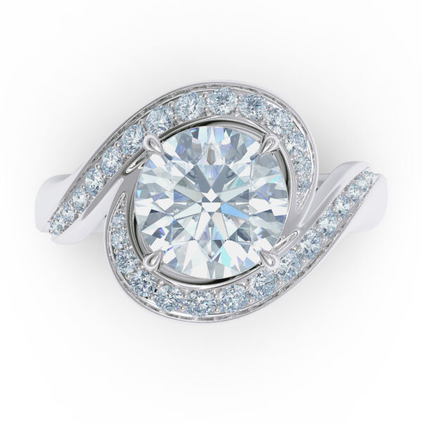 Luxury 3ct round brilliant halo diamond ring 18kt gold