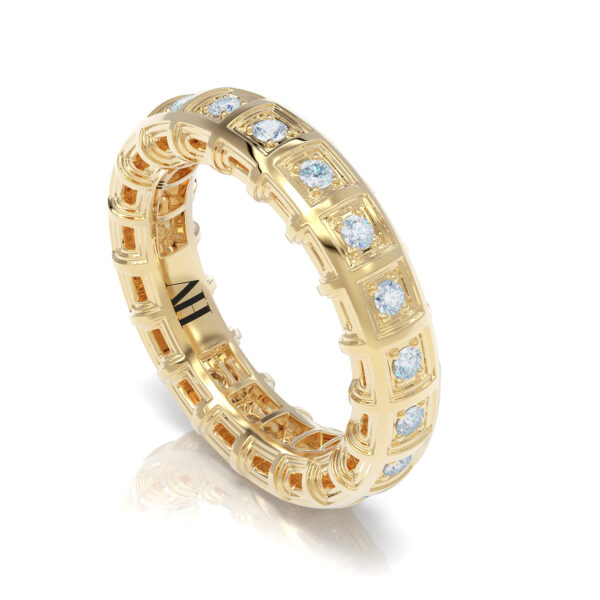 Luxury diamond 18kt yellow gold stacking eternity ring