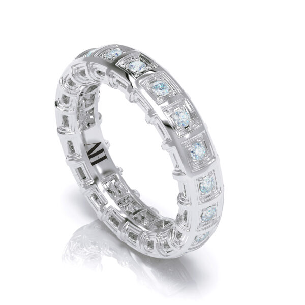 Luxury diamond 18kt white gold stacking eternity ring