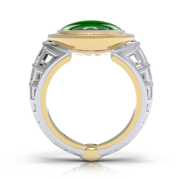 Luxury 18kt Gold Tsavorite Greek Ring Unique Jewelry Design