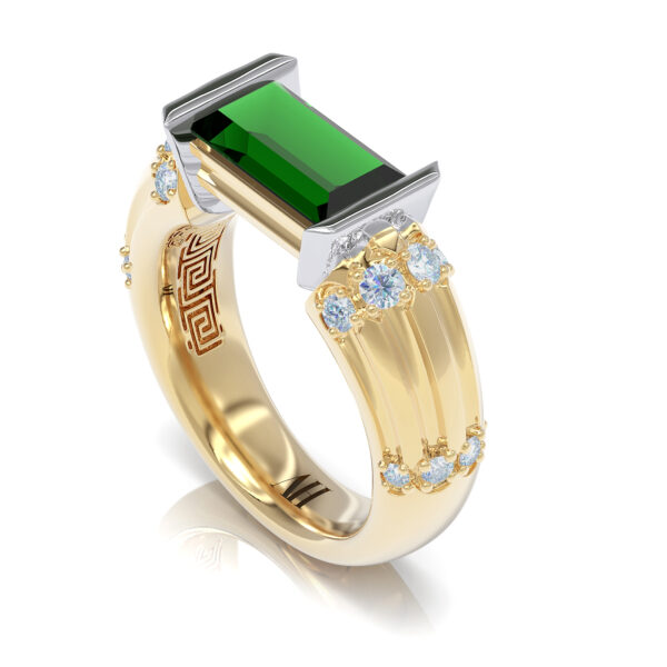 Green Tourmaline Diamond 18kt gold ring luxury