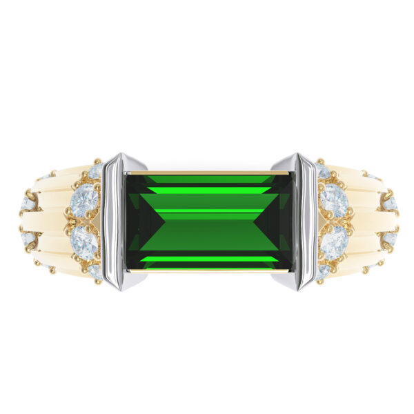 Green Tourmaline Diamond 18kt gold ring luxury