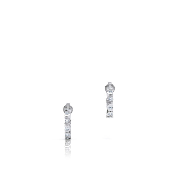 Luxury diamond hoop stud fan earring 18kt white gold