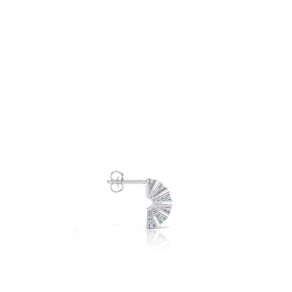 Luxury diamond hoop stud fan earring 18kt white gold